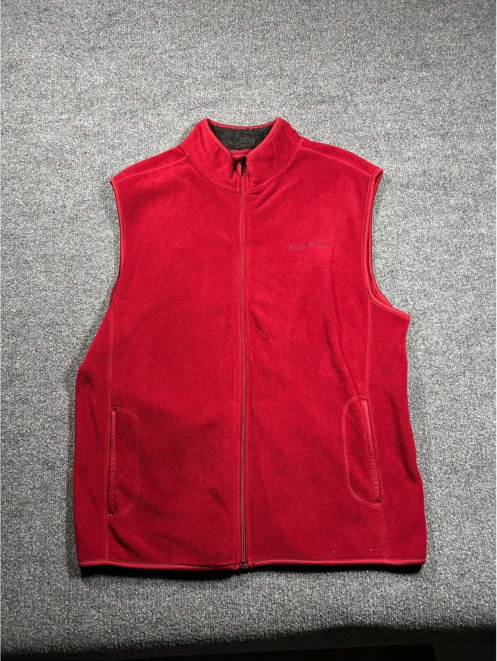 Field & Stream Men's Red Fleece Vest with Sherpa Lining Size L